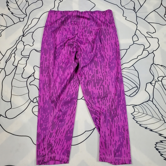 ADIDAS Cropped Leggings Pink & Purple Athleisure S - Picture 4 of 7
